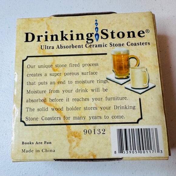 Christmas Ceramic Stone Coasters Set Of 4 Snowman Winter Coasters with holder - Picture 3 of 3